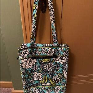 Vera Bradley Padded Laptop Floral Tote in Aqua and Lime. NWOT. Fits 15in laptop